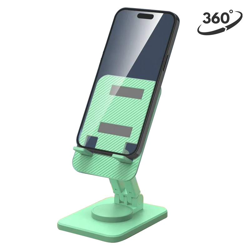 360° Rotating Universal Mobile Phone Stand, Foldable and Portable - Almond Green