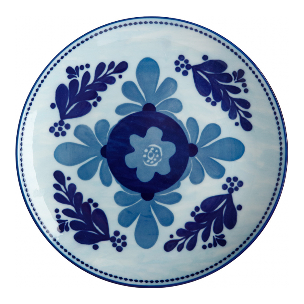 Lot De 4 Assiettes En Majolique 20 cm Bleu Ciel