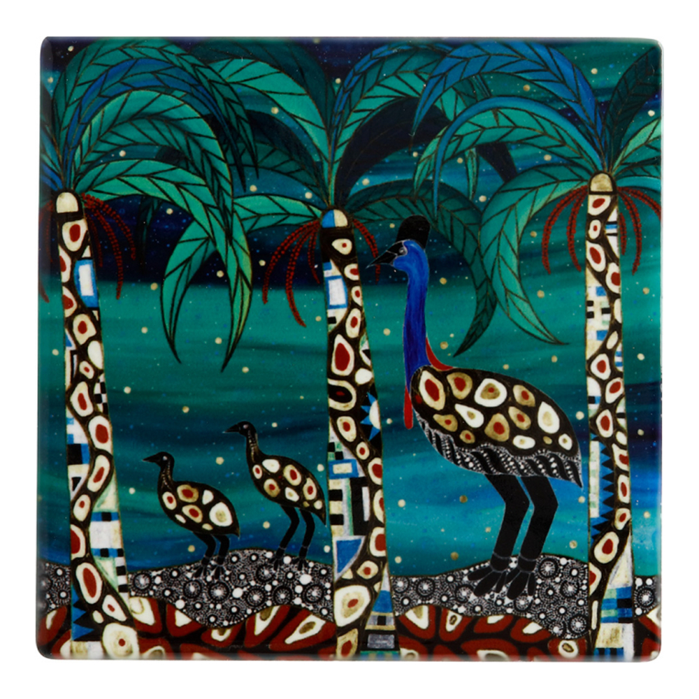 Set Of 6 Melanie Hava Coaster 10 cm Cassowaries Home