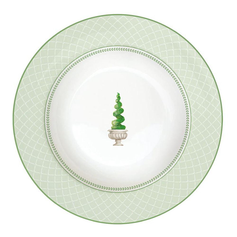 Set 6 Porcelain Soup Plate Ø 21,5 cm Topiary