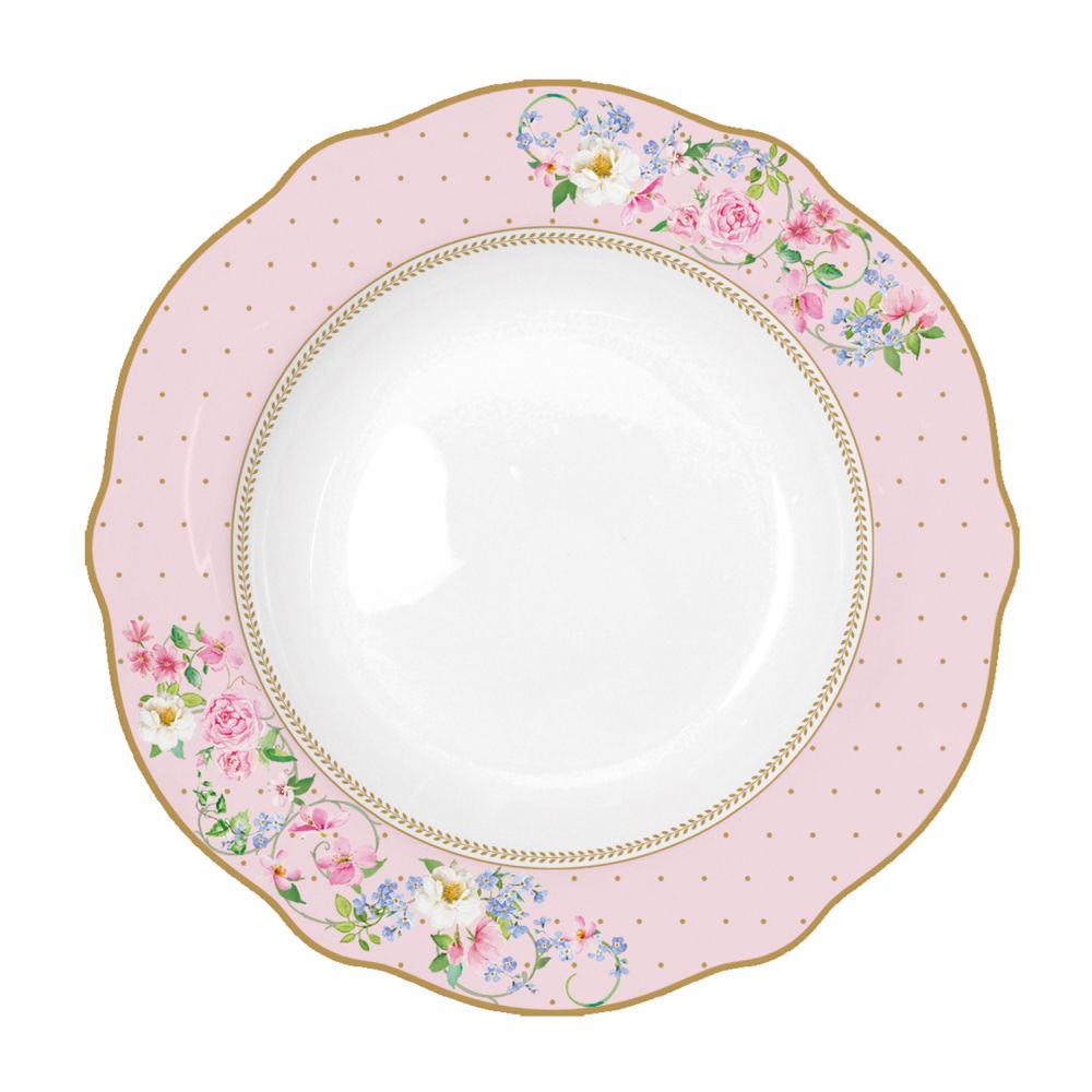 Set 6 Porzellan-Suppenteller Ø 23 cm Garden Joy