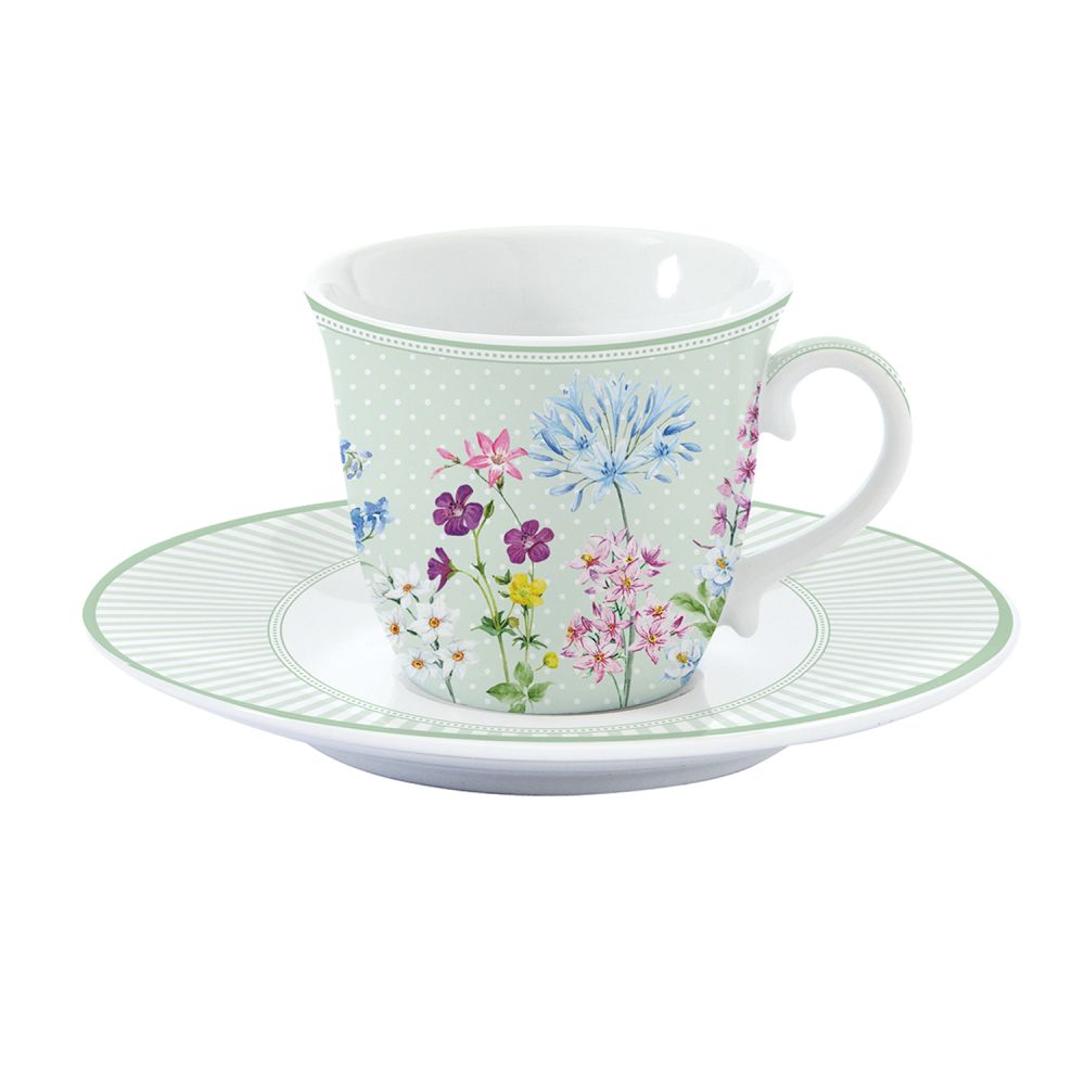 Porzellan-Teetasse Mit Untertasse, 200 ml, In Farbbox, Floraison