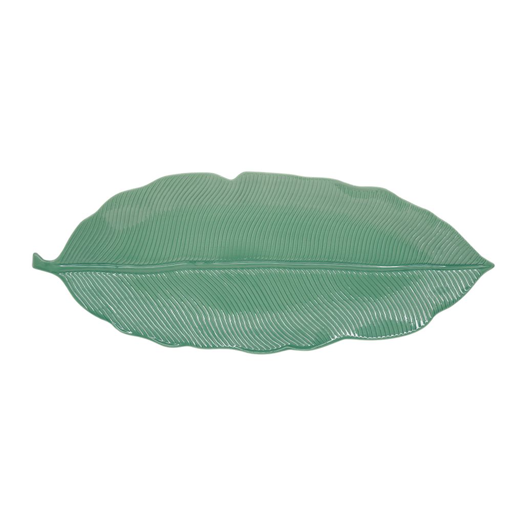 Porzellanblatt 47x19 cm In Der Farbe Leaves Light Green (Blätter, Hellgrün)
