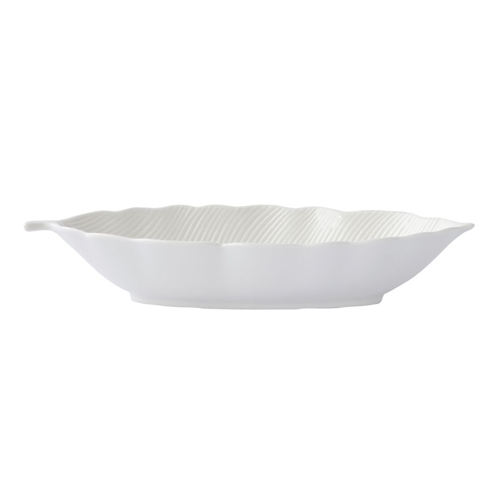 Bol En Porcelaine En Forme De Feuille, 26 x 11,5 cm, Dans Une Boîte Couleur Blanc Feuilles