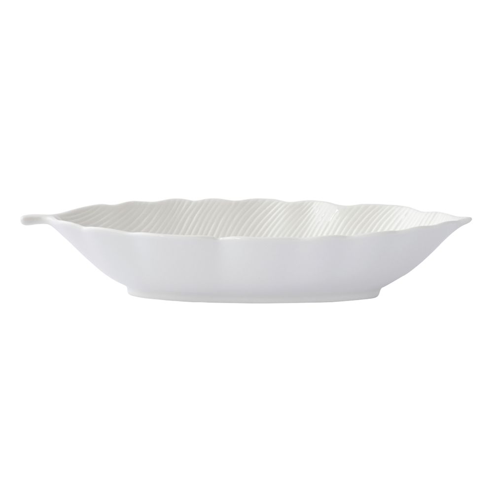 Bol En Porcelaine En Forme De Feuille, 30 x 13 cm, Dans Une Boîte Couleur Blanc Feuilles