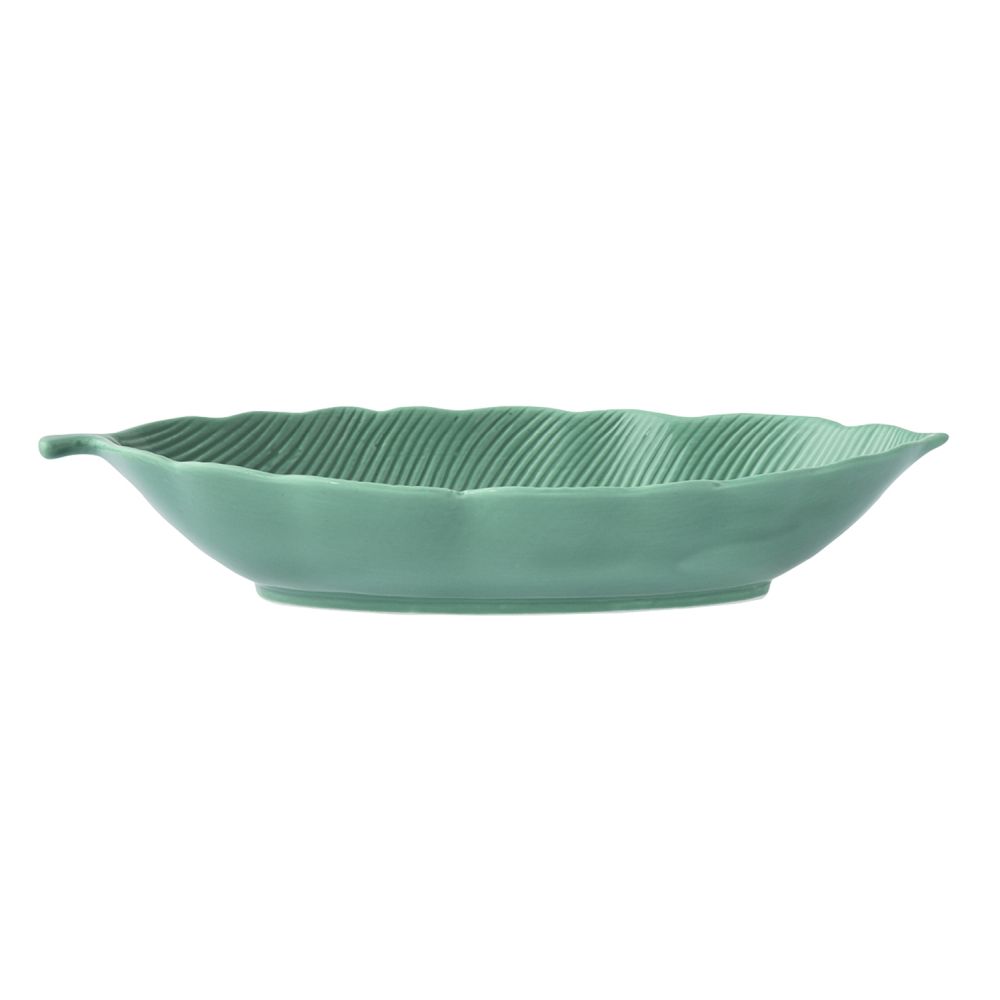 Bol En Porcelaine En Forme De Feuille, 36 x 16 cm, Dans Une Boîte Couleur Vert Clair.
