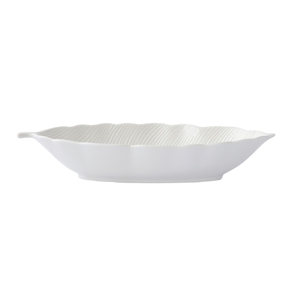 Bol En Porcelaine En Forme De Feuille, 36 x 16 cm, Dans Une Boîte Couleur Blanc Feuilles