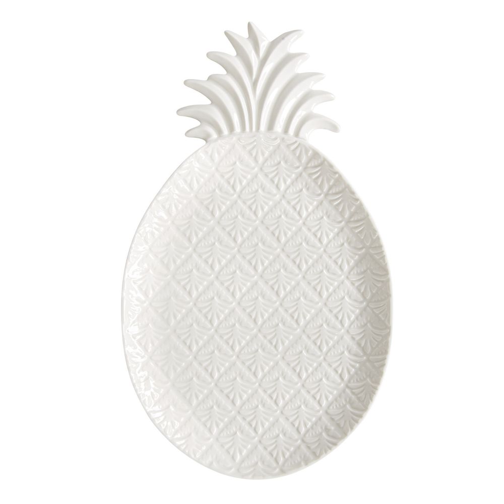Ananasförmiger Teller, 28 x 17 cm, In Weißer Verpackung