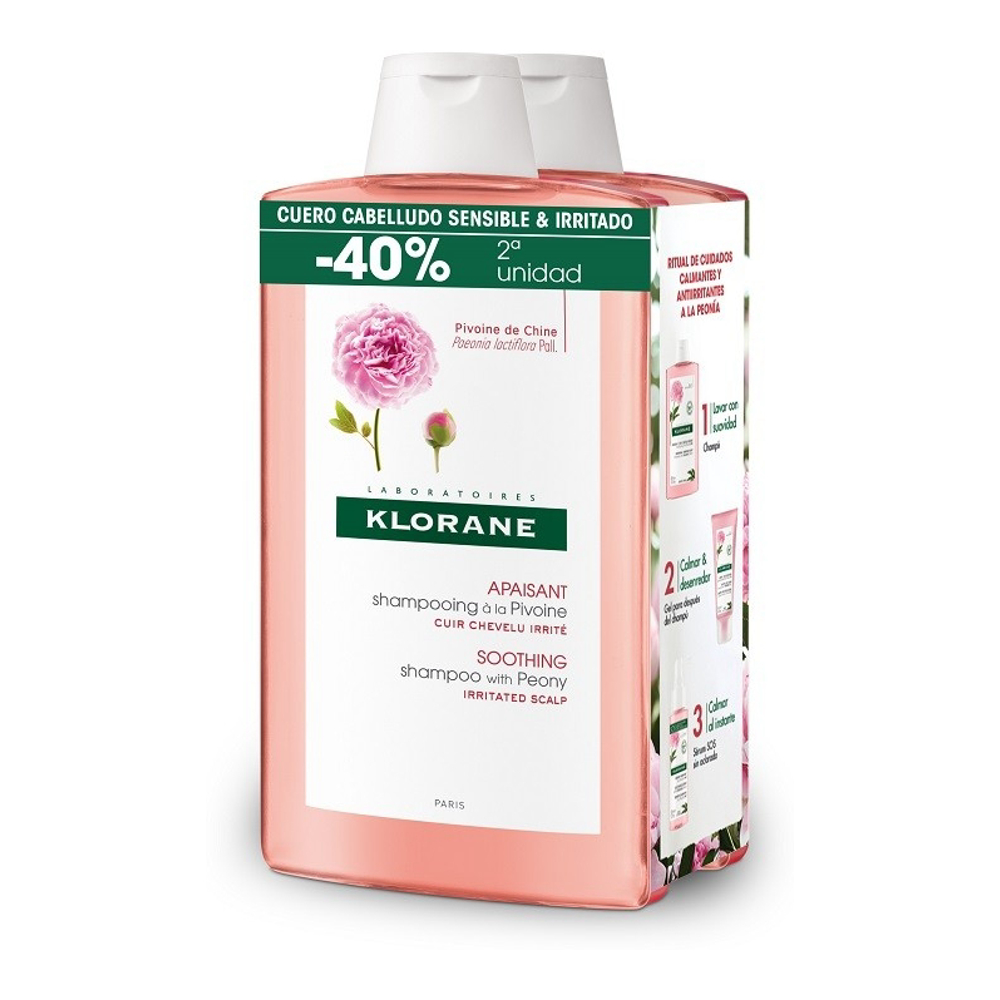 Shampoing Pivoine - 400 ml, 2 Pièces