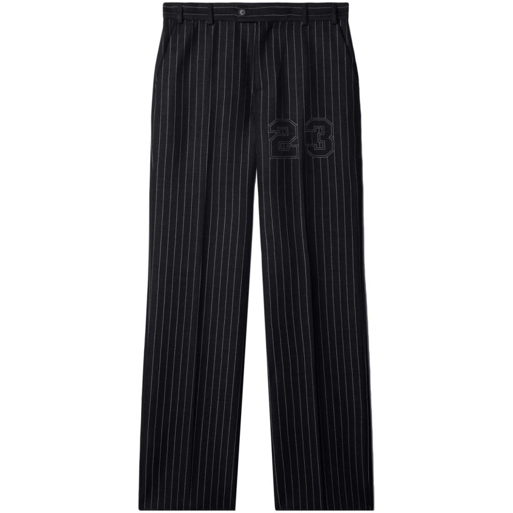 Men's 'Number-Print Pinstriped' Trousers