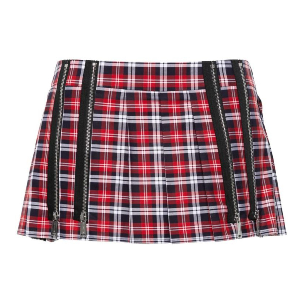 'Checked Pleated' Mini Rock für Damen