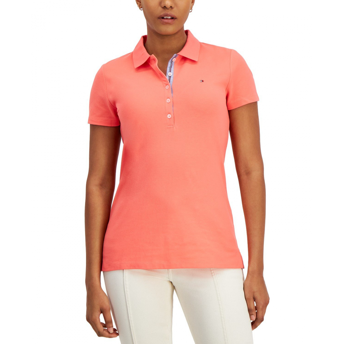 'Solid Short-Sleeve' Polohemd für Damen