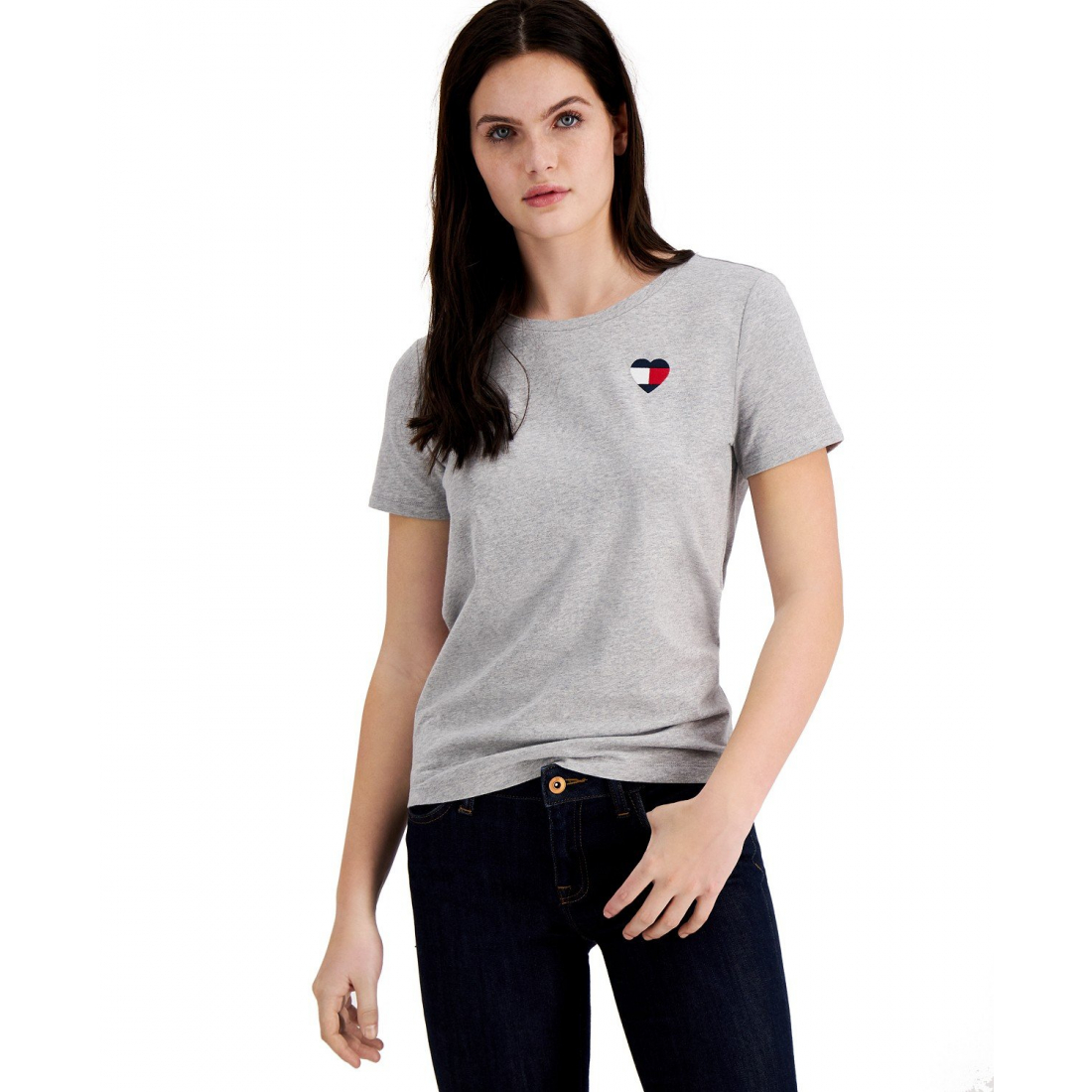 T-shirt 'Embroidered Heart-Logo' pour Femmes