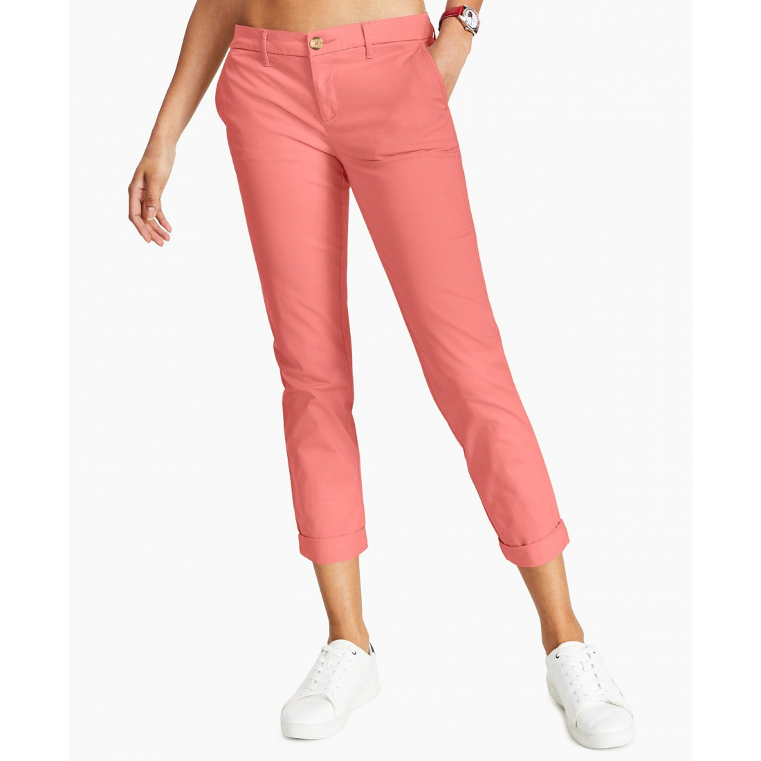 'TH Flex Hampton Cuffed Chino Straight-Leg Pants' pour Femmes