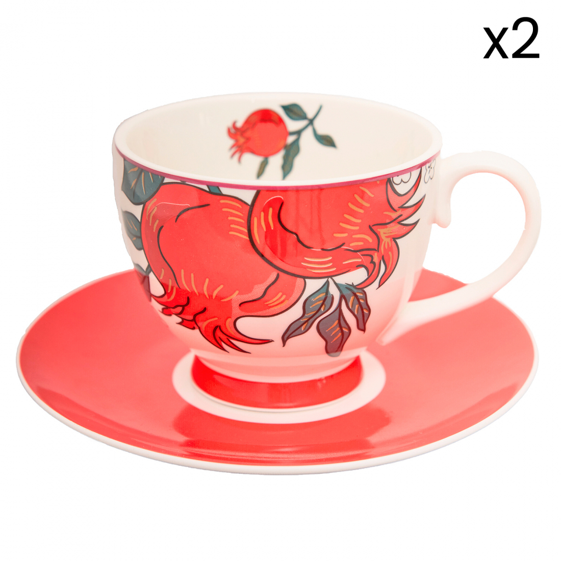 'Alice' Cup with Saucer - 300 ml, 2 Pieces