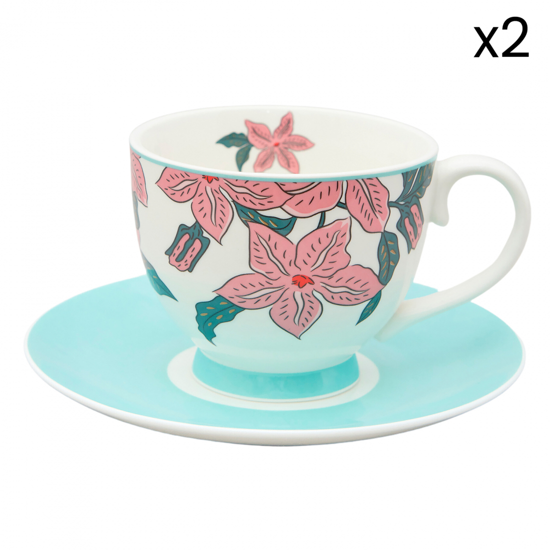 'Alice' Cup with Saucer - 300 ml, 2 Pieces