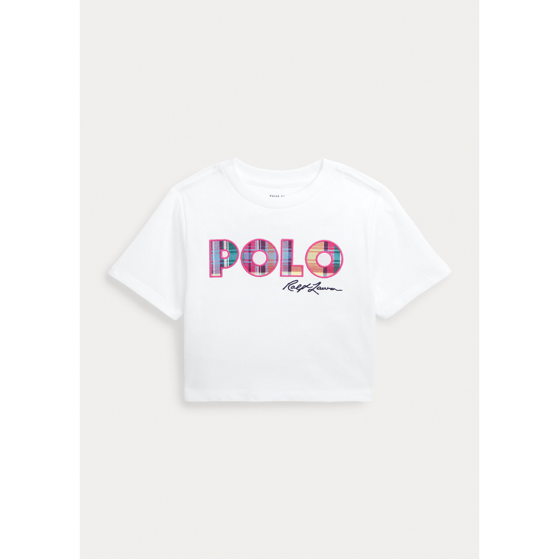 'Madras-Logo Boxy' T-Shirt für Kleine Mädchen