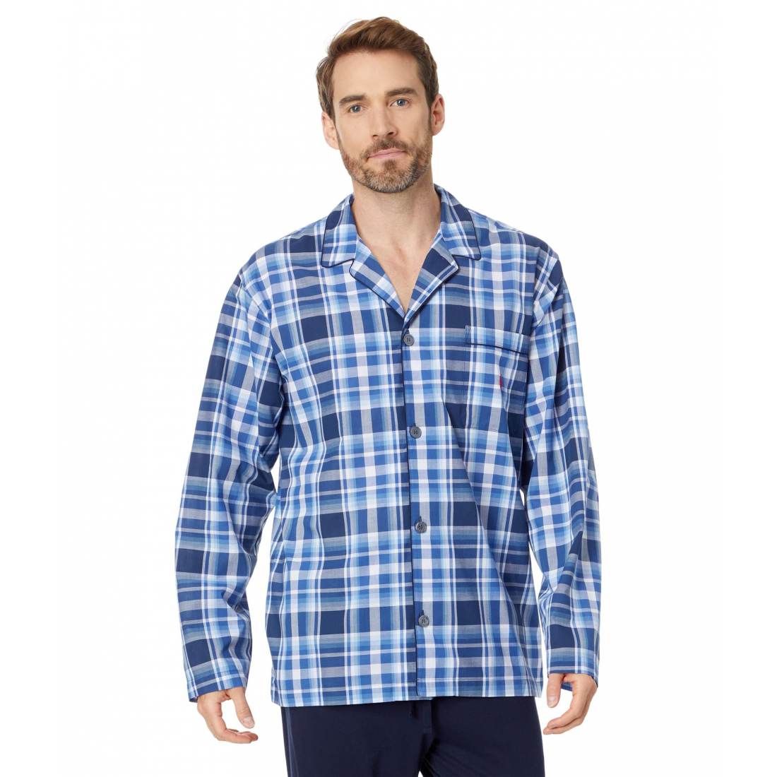 'Yarn-Dye Woven Long Sleeve PJ Shirt' pour Hommes