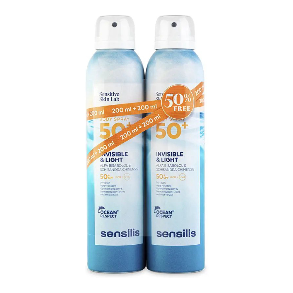 Spray de protection solaire 'Invisible & Light SPF50+' - 200 ml, 2 Pièces
