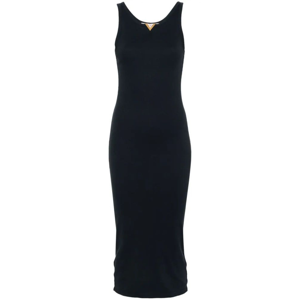 Robe maxi 'Logo-Plaque Ribbed' pour Femmes