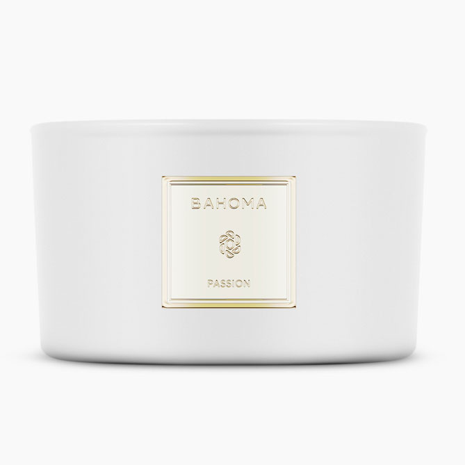 Bougie 3 mèches 'Pearl' - Passion 400 g