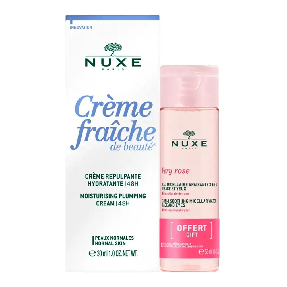 Crème Fraîche De Beauté® Crème Repulpante Hydratante 48H + Eau Micellaire 3-En-1 - 2 Pièces