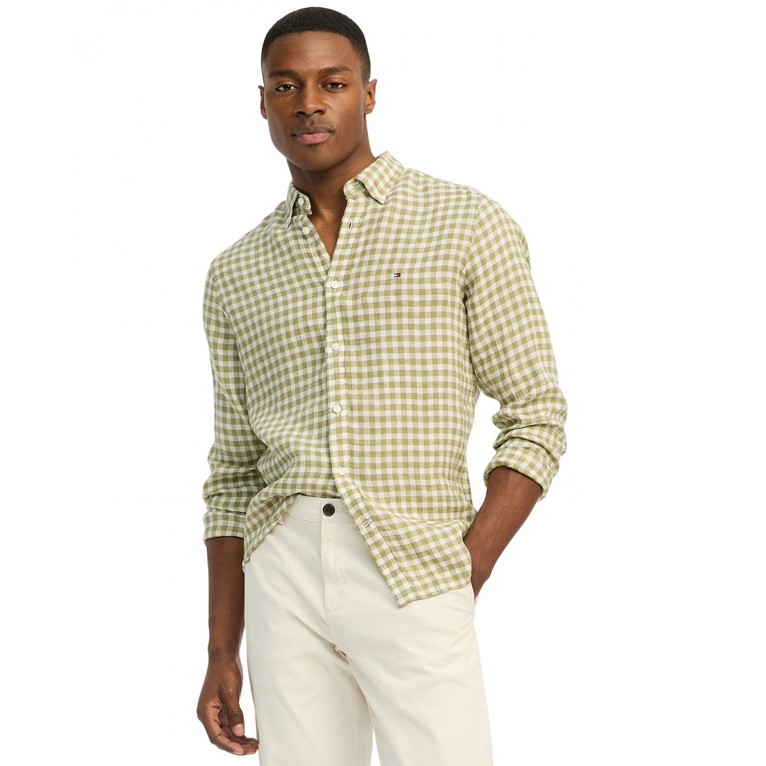 Men's 'Gingham Check Button-Down' Linen Shirt