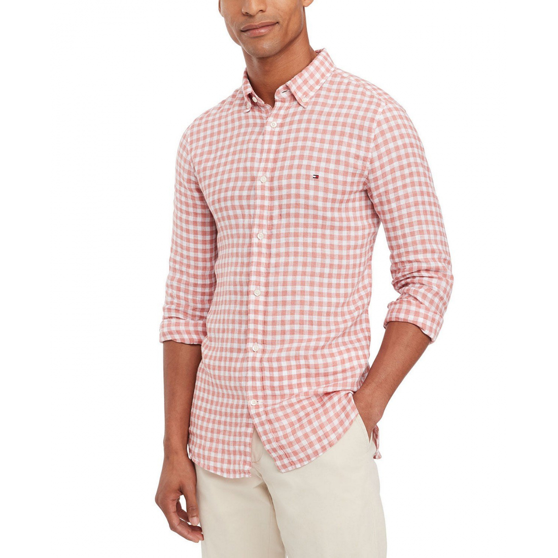 Men's 'Gingham Check Button-Down' Linen Shirt
