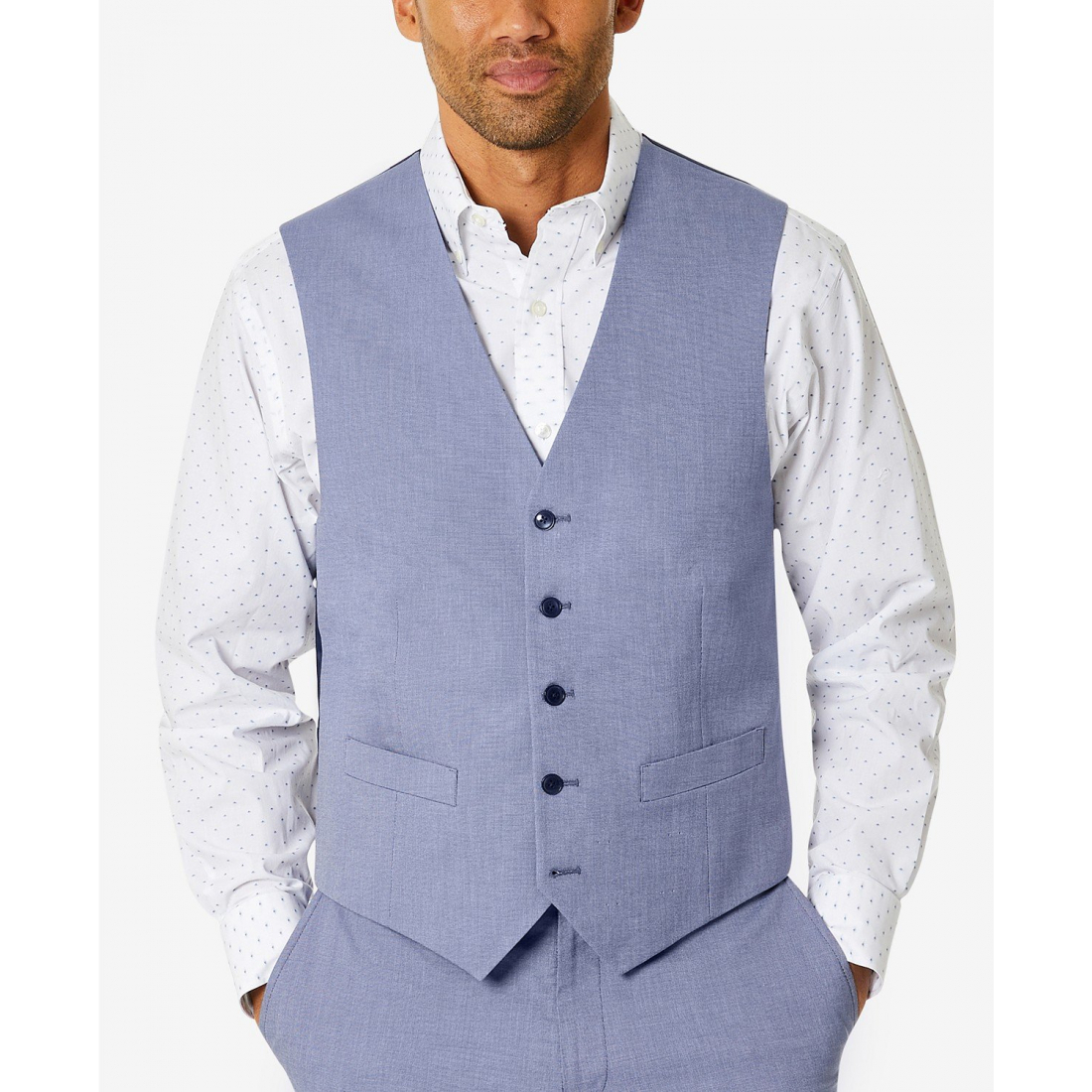 Gilet 'Modern-Fit TH Flex Stretch Chambray Suit Separate Vest' pour Hommes