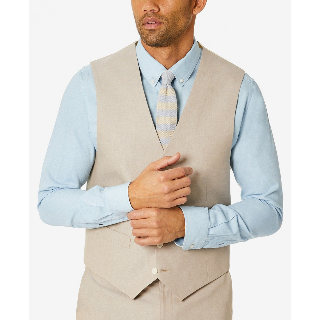 Gilet 'Modern-Fit TH Flex Stretch Chambray Suit Separate Vest' pour Hommes