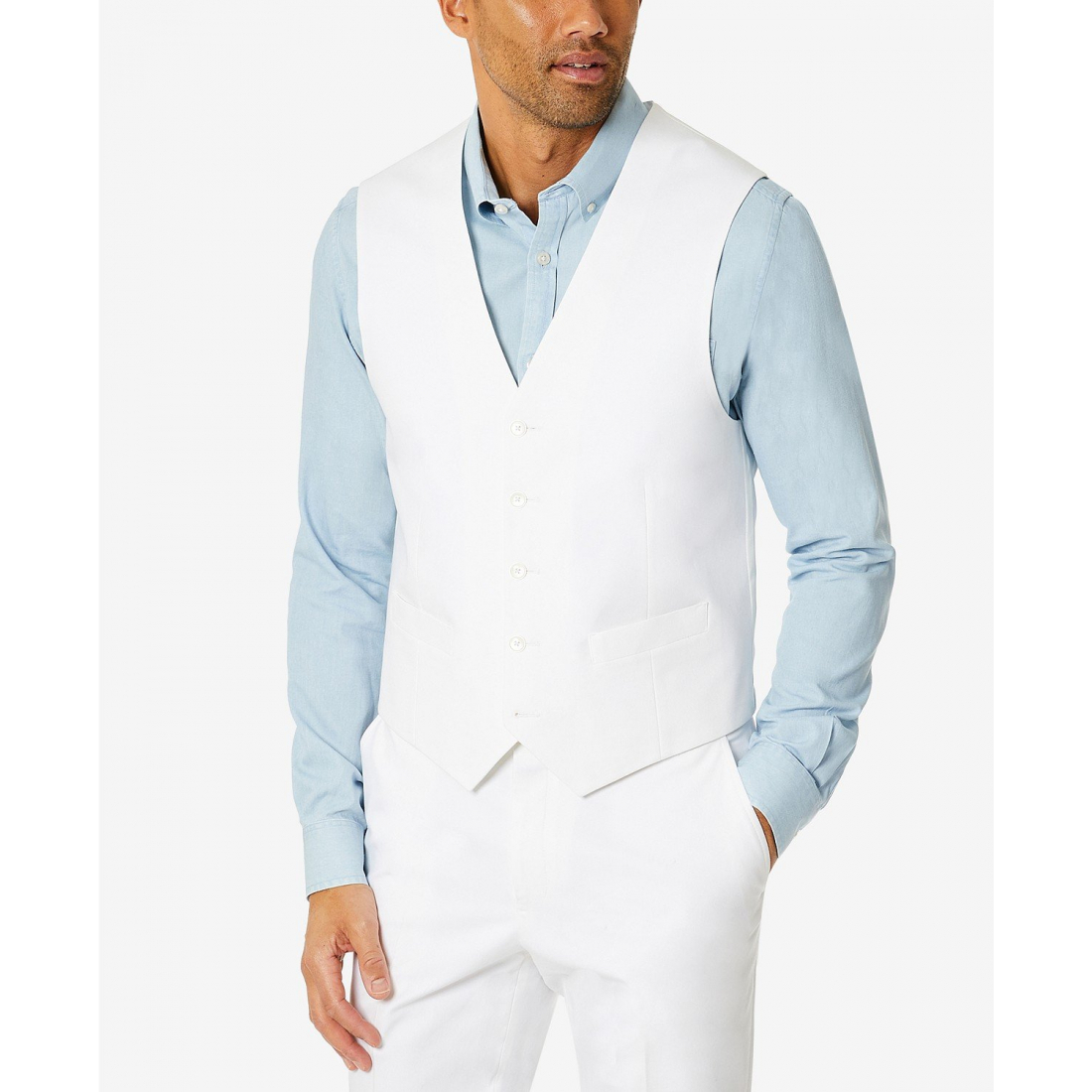 Gilet 'Modern-Fit TH Flex Stretch Chambray Suit Separate Vest' pour Hommes