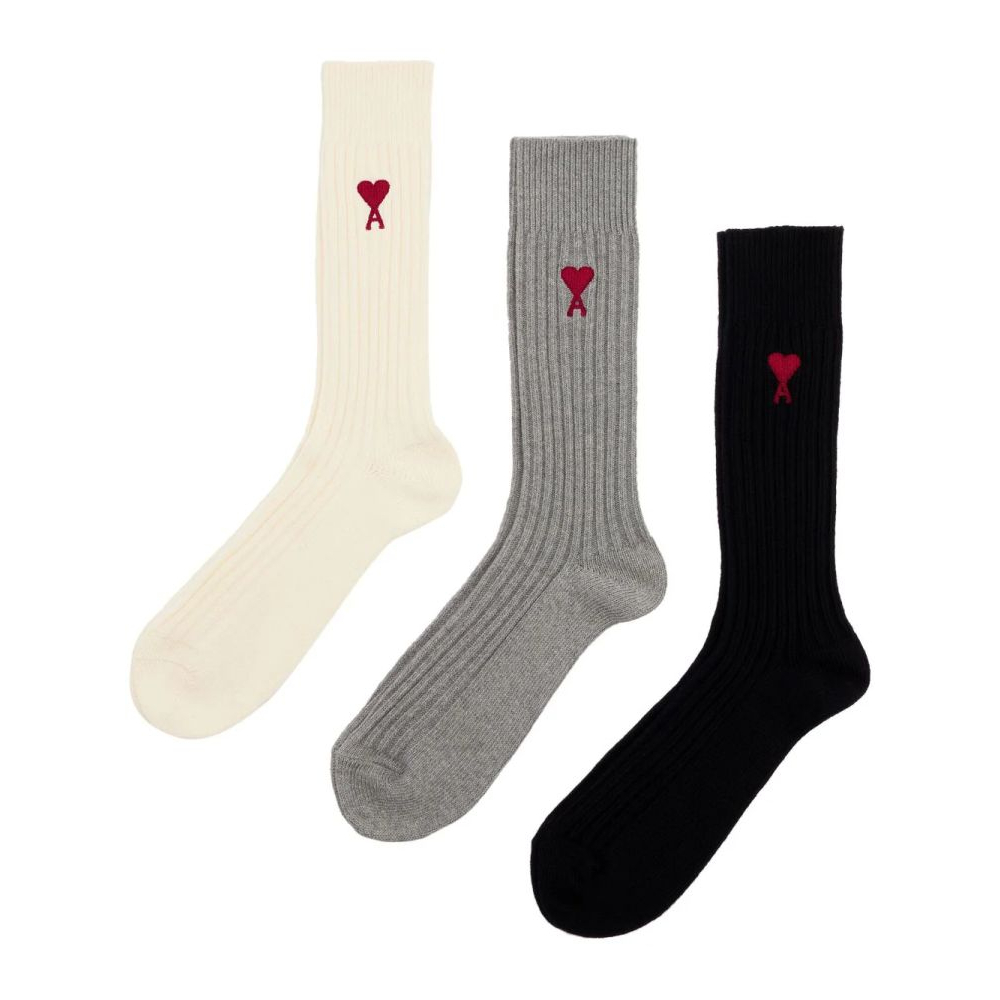 Chausettes 'Logo-Embroidered Ribbed-Knit' pour Hommes