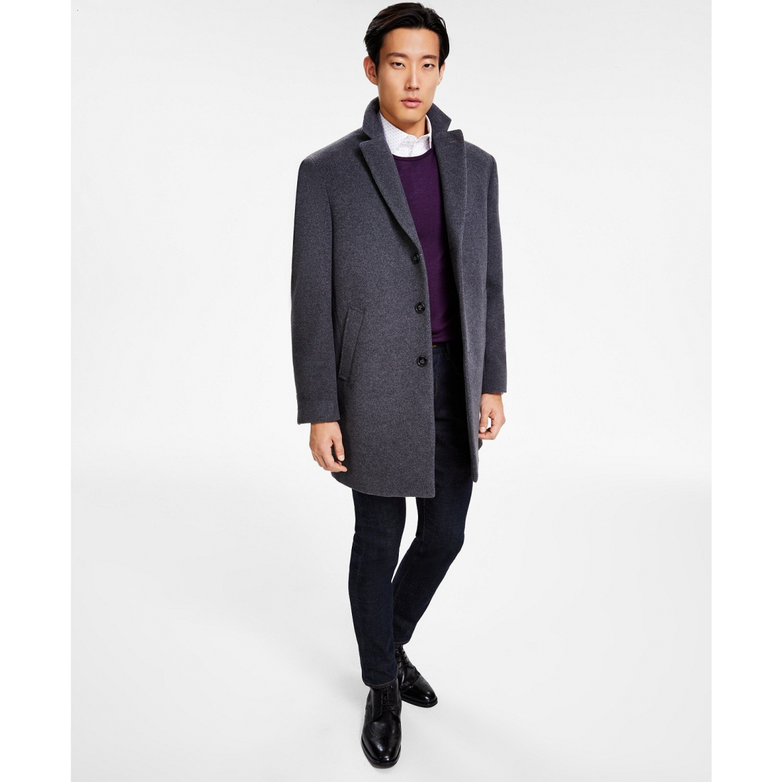 'Prosper Wool-Blend Slim Fit Overcoat' pour Hommes