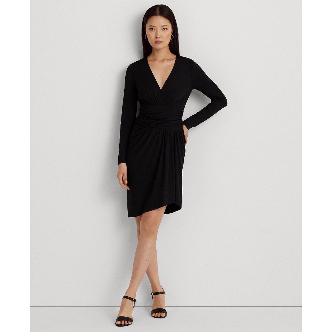'Ruched Stretch Jersey Surplice Dress' pour Femmes