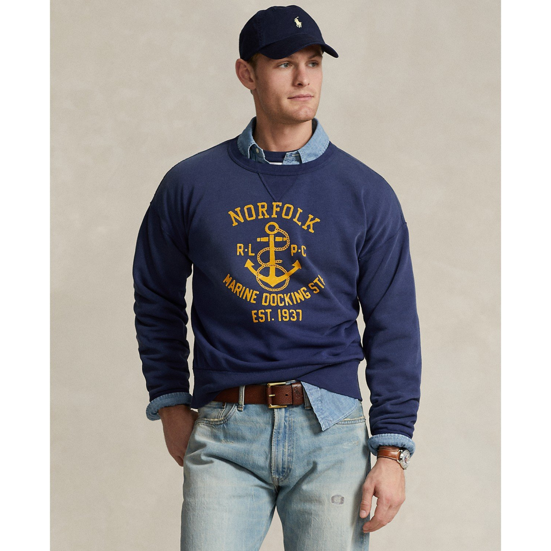 Sweatshirt 'Vintage-Fit' pour Hommes