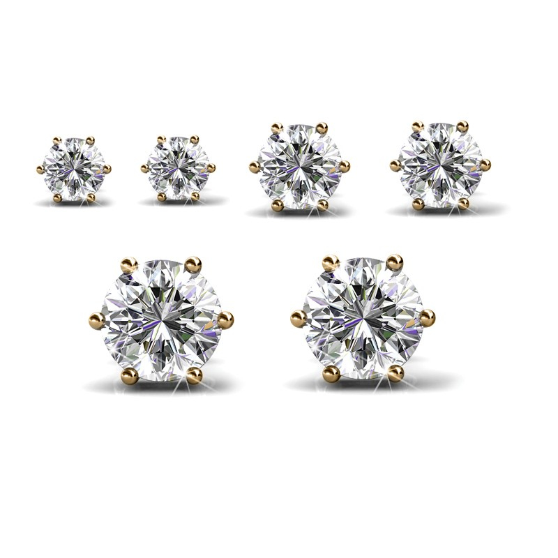 'Box Trinity' Ohrringe Set für Damen - 3 Paare