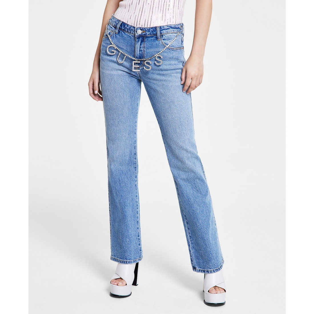 Women's 'Embellished-Chain' Jeans
