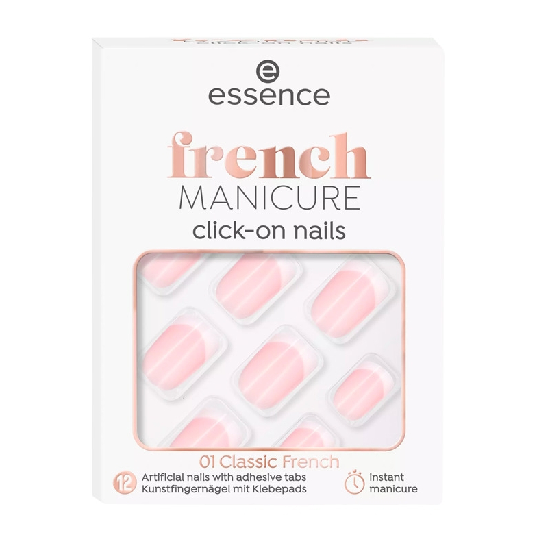 'French Manicure' Fake Nails - 01 Classic French 12 Pieces