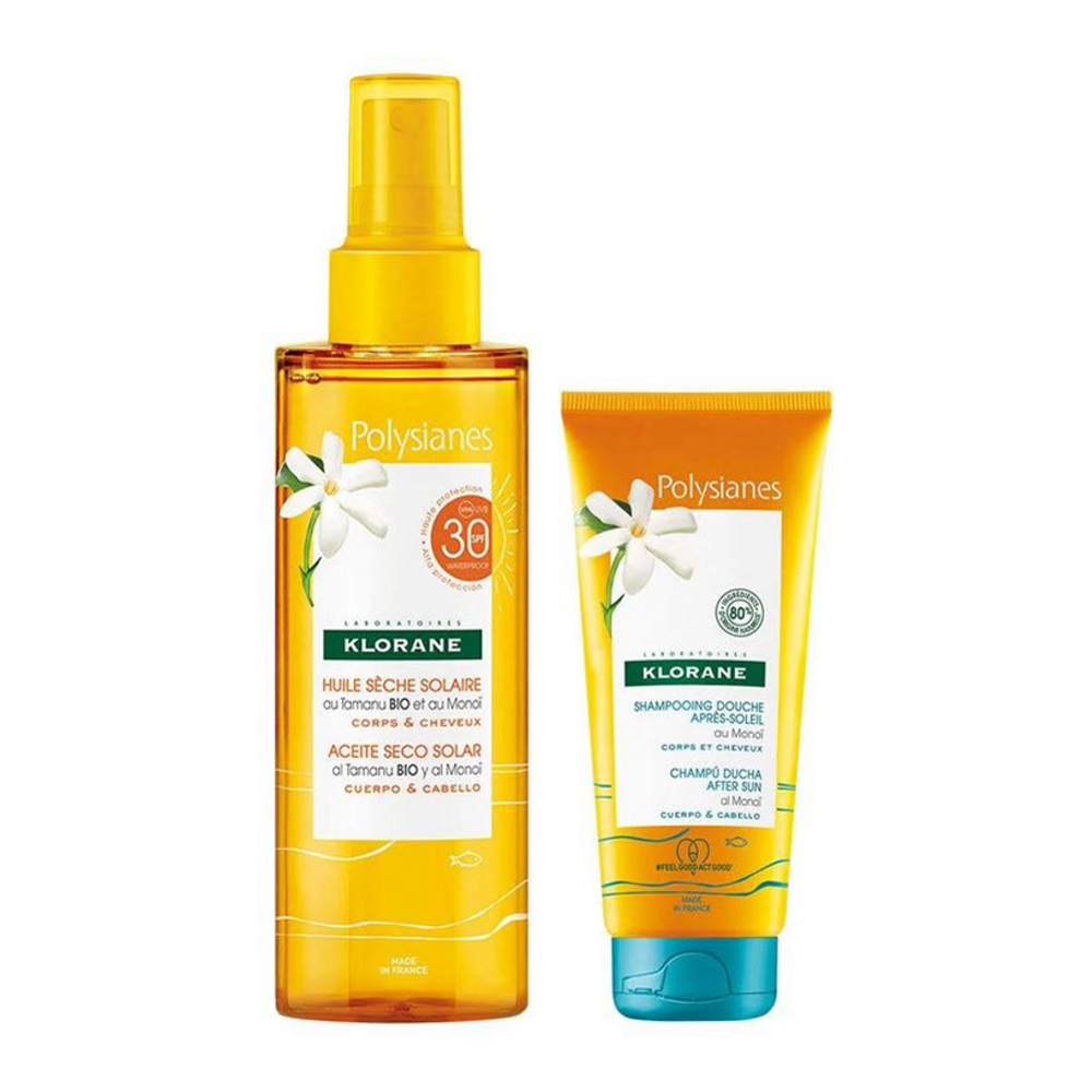 Set de soins solaires 'Polysianes Au Monoï et Tamanu BIO SPF30' - 2 Pièces