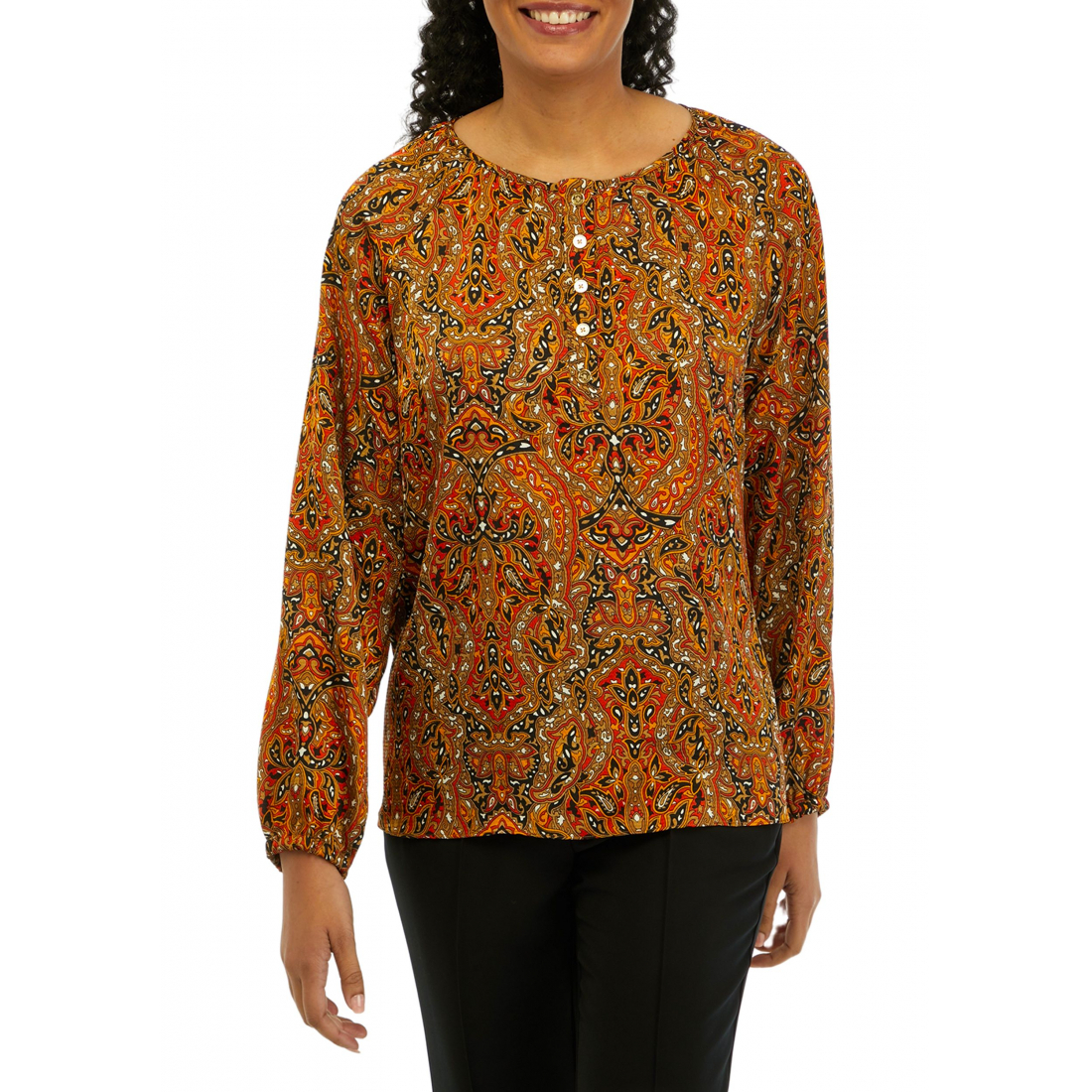 'Multi Paisley Peasant Top' pour Femmes