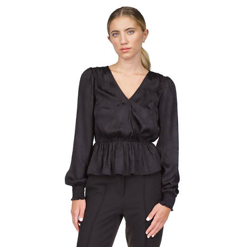 'Long Sleeve Wrap Top' pour Femmes