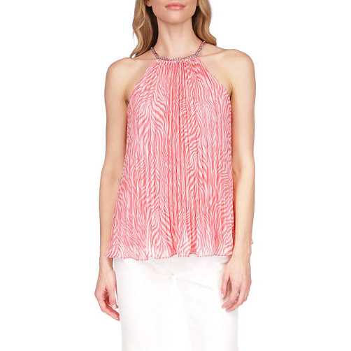 'Zebra Pleated Chain Top' pour Femmes