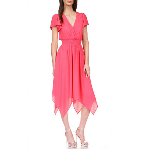 'Solid Handkerchief Hem Dress' pour Femmes