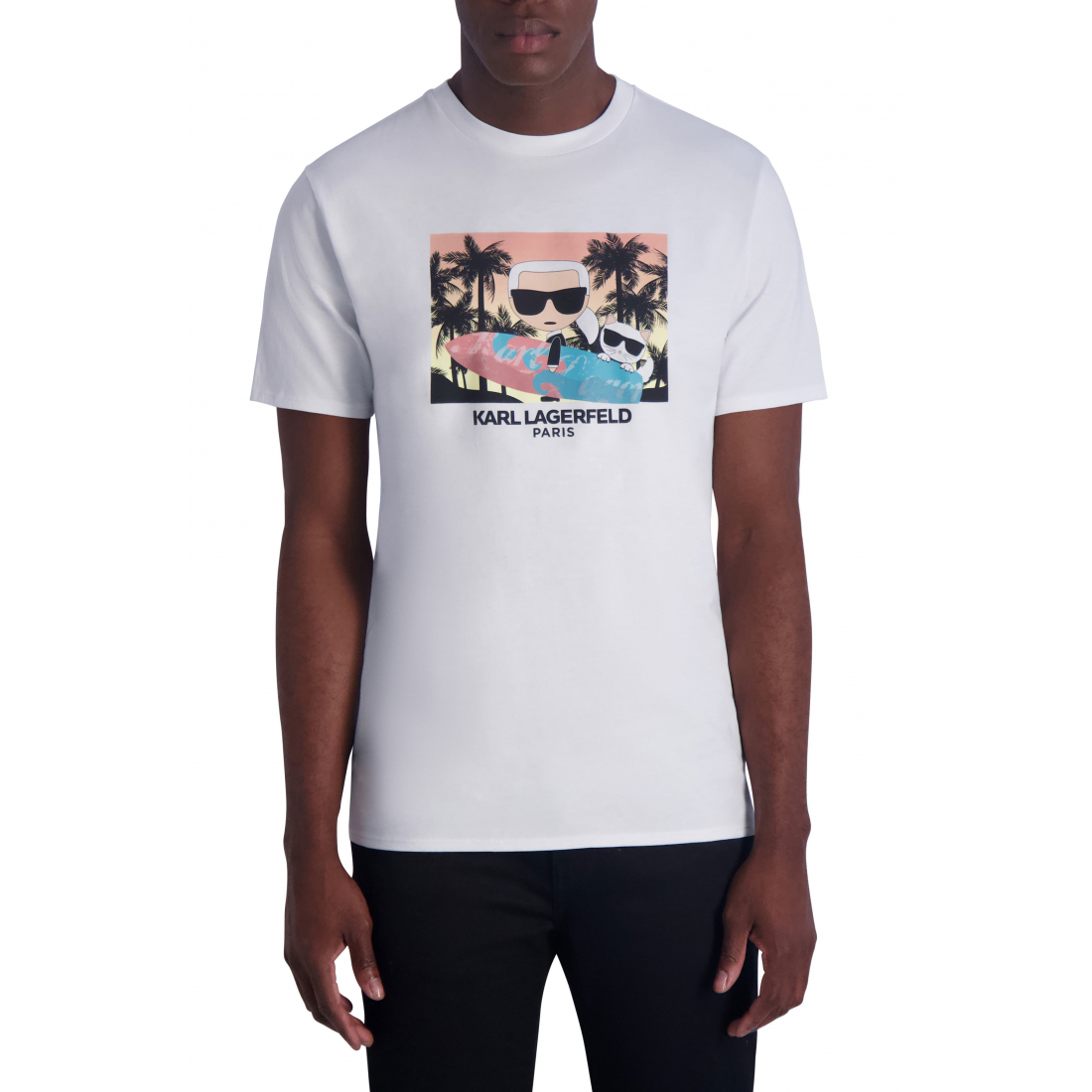'Surfer Karl & Choupette Graphic Print' T-Shirt für Herren