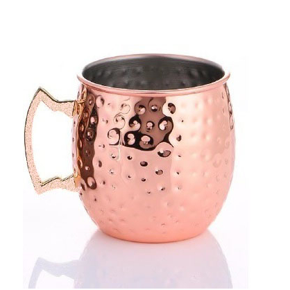 Hammered Copper Mug With Handle