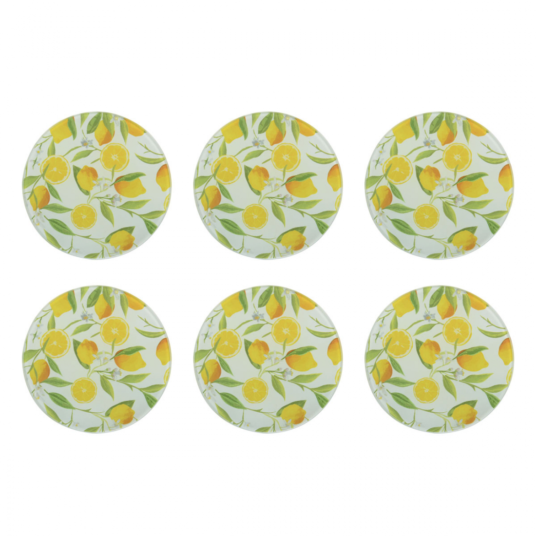 Set mit 6 Zitronen-Untersetzern