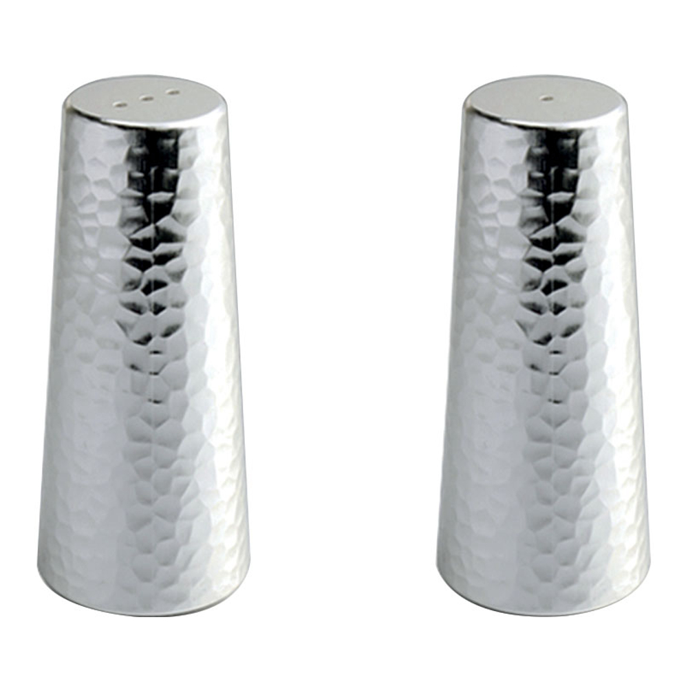 Salière Et Poivrière Argent Martelée