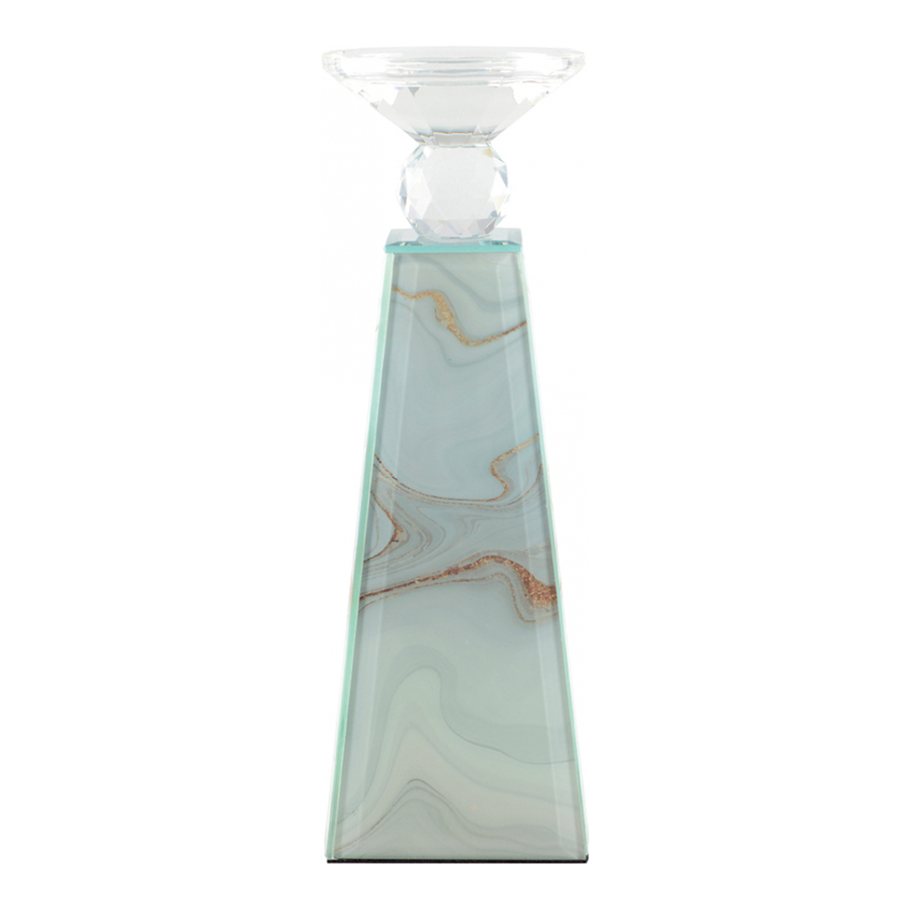 Bougeoir Couleur Marbre 9x9x27.5cm