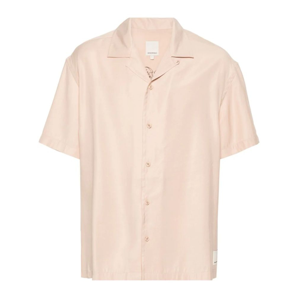 Men's 'Palm Tree-Embroidery' Short sleeve shirt
