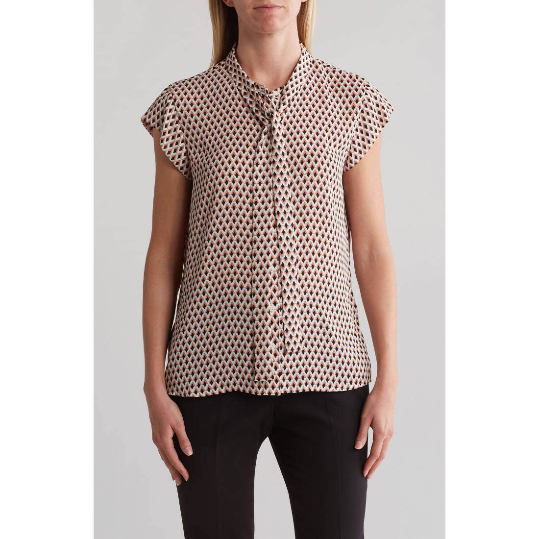 Women's 'Tie Neck Button-Up' Shirt